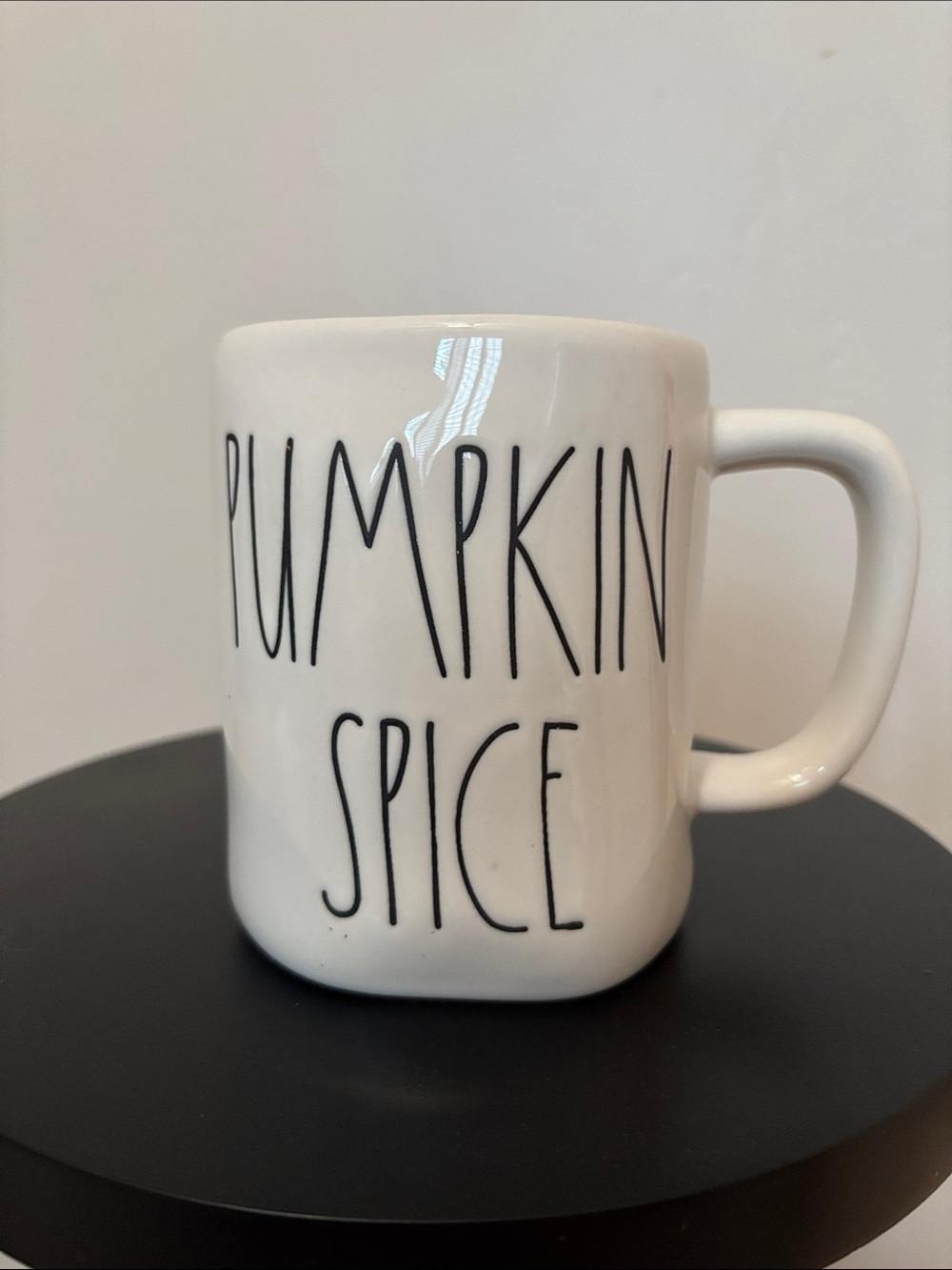 Rae Dunn White Mug with Black 'Pumpkin Spice' Text